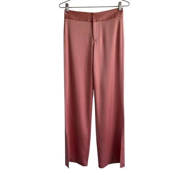 Alice + Olivia Jc Wide Leg Side Slit Pant in Rose, Size 0 - Picture 3 of 10
